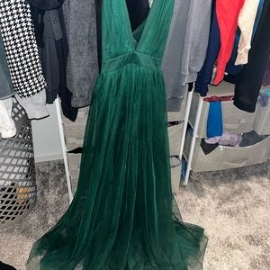 Dark green formal dress